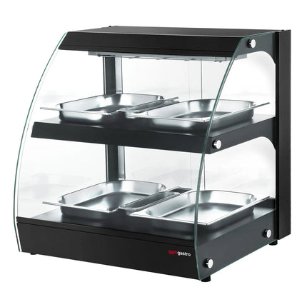GGM Gastro Commercial Heated Display Cabinet - 650mm - 560W - with 2 shelves - Black