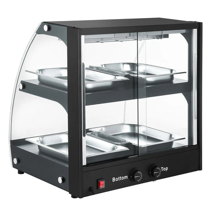GGM Gastro Commercial Heated Display Cabinet - 650mm - 560W - with 2 shelves - Black