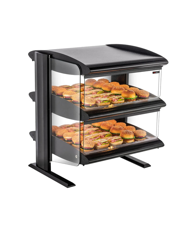 GGM Gastro Commercial Heated Display Cabinet - 710mm - 1.02kW - with 2 shelves - Black