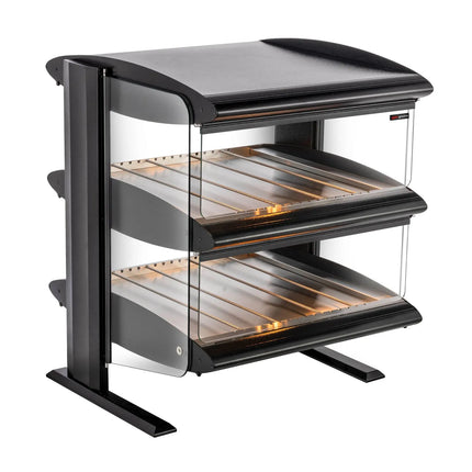 GGM Gastro Commercial Heated Display Cabinet - 710mm - 1.02kW - with 2 shelves - Black