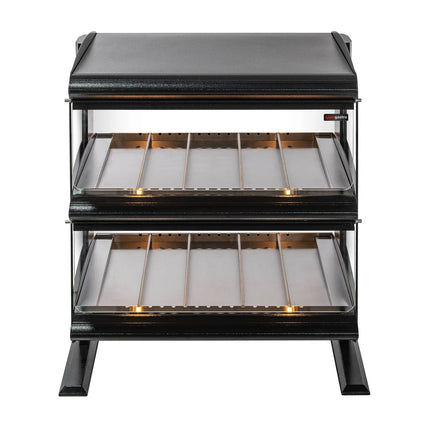 GGM Gastro Commercial Heated Display Cabinet - 710mm - 1.02kW - with 2 shelves - Black