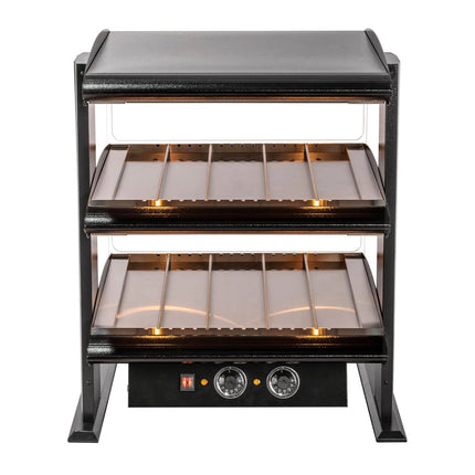GGM Gastro Commercial Heated Display Cabinet - 710mm - 1.02kW - with 2 shelves - Black