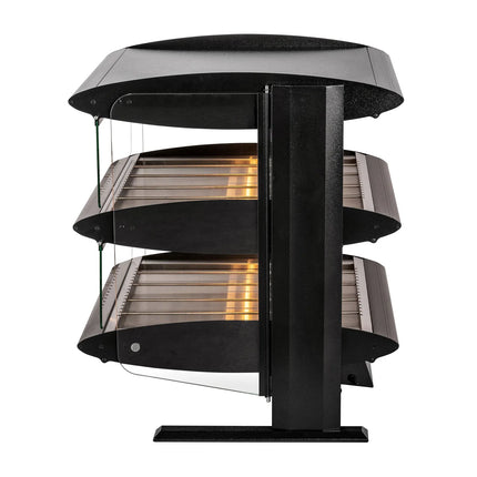 GGM Gastro Commercial Heated Display Cabinet - 710mm - 1.02kW - with 2 shelves - Black