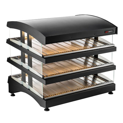 GGM Gastro Commercial Heated Display Cabinet - 995mm - 1.02kW - with 3 shelves - Black