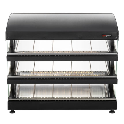 GGM Gastro Commercial Heated Display Cabinet - 995mm - 1.02kW - with 3 shelves - Black