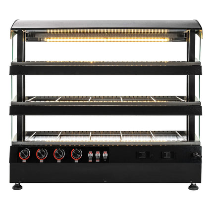 GGM Gastro Commercial Heated Display Cabinet - 995mm - 1.02kW - with 3 shelves - Black