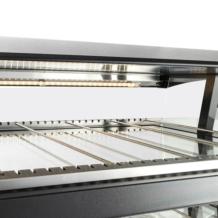 GGM Gastro Commercial Heated Display Cabinet - 995mm - 1.02kW - with 3 shelves - Black