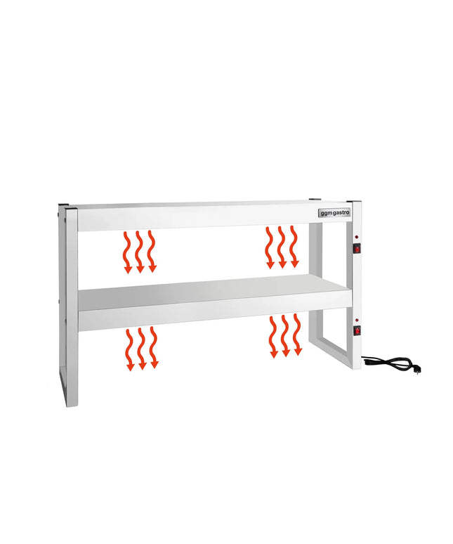 GGM Gastro Commercial Heated Gantry Infrared with Heat Lamps - 1200x300mm - 1.08kW - 2 Tier