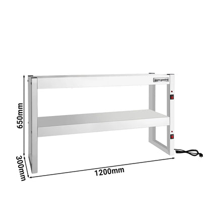 GGM Gastro Commercial Heated Gantry Infrared with Heat Lamps - 1200x300mm - 1.08kW - 2 Tier