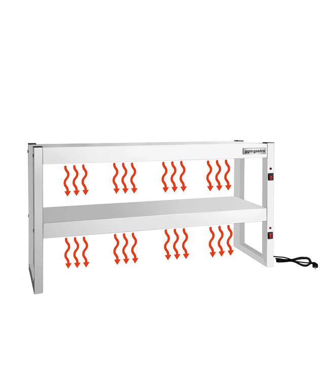 GGM Gastro Commercial Heated Gantry Infrared with Heat Lamps - 1500x300mm - 1.44kW - 2 Tier