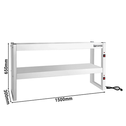 GGM Gastro Commercial Heated Gantry Infrared with Heat Lamps - 1500x300mm - 1.44kW - 2 Tier