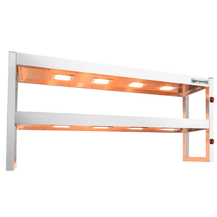 GGM Gastro Commercial Heated Gantry Infrared with Heat Lamps - 1500x300mm - 1.44kW - 2 Tier