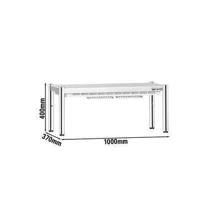 GGM Gastro Commercial Heated Gantry PREMIUM with 1 Ceramic Heater - 1000x370mm - 700W - Single Tier - height-adjustable