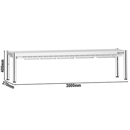 GGM Gastro Commercial Heated Gantry PREMIUM with 1 Ceramic Heater - 2000x370mm - 1.75kW - Single Tier - height-adjustable