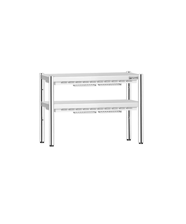 GGM Gastro Commercial Heated Gantry PREMIUM with 2 Ceramic Heaters - 1000x370mm - 2x 700W - 2 Tier - height-adjustable