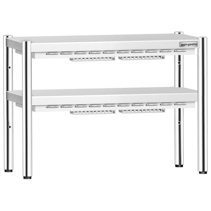 GGM Gastro Commercial Heated Gantry PREMIUM with 2 Ceramic Heaters - 1000x370mm - 2x 700W - 2 Tier - height-adjustable