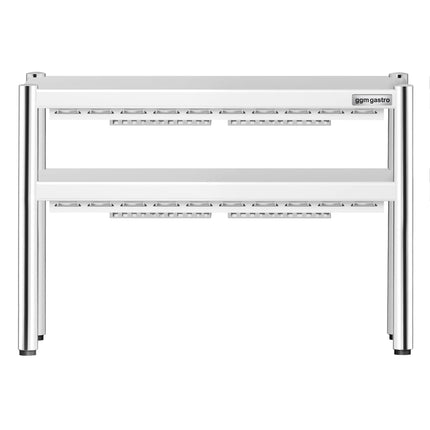 GGM Gastro Commercial Heated Gantry PREMIUM with 2 Ceramic Heaters - 1000x370mm - 2x 700W - 2 Tier - height-adjustable