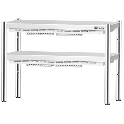GGM Gastro Commercial Heated Gantry PREMIUM with 2 Ceramic Heaters - 1000x370mm - 2x 700W - 2 Tier - height-adjustable