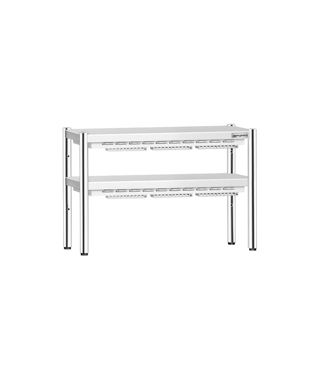 GGM Gastro Commercial Heated Gantry PREMIUM with 2 Ceramic Heaters - 1200x370mm - 2x 1.05kW - 2 Tier - height-adjustable