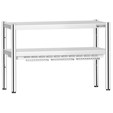 GGM Gastro Commercial Heated Gantry PREMIUM with 2 Ceramic Heaters - 1200x370mm - 1.05kW - 2 Tier - height-adjustable
