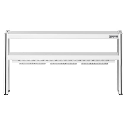 GGM Gastro Commercial Heated Gantry PREMIUM with 2 Ceramic Heaters - 1200x370mm - 1.05kW - 2 Tier - height-adjustable