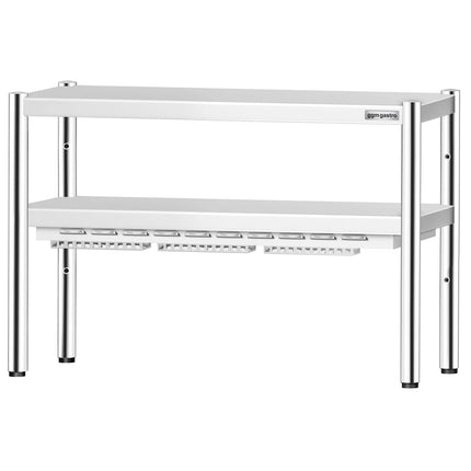 GGM Gastro Commercial Heated Gantry PREMIUM with 2 Ceramic Heaters - 1200x370mm - 1.05kW - 2 Tier - height-adjustable