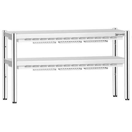 GGM Gastro Commercial Heated Gantry PREMIUM with 2 Ceramic Heaters - 1400x370mm - 2x 1.05kW - 2 Tier - height-adjustable