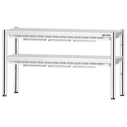 GGM Gastro Commercial Heated Gantry PREMIUM with 2 Ceramic Heaters - 1400x370mm - 2x 1.05kW - 2 Tier - height-adjustable