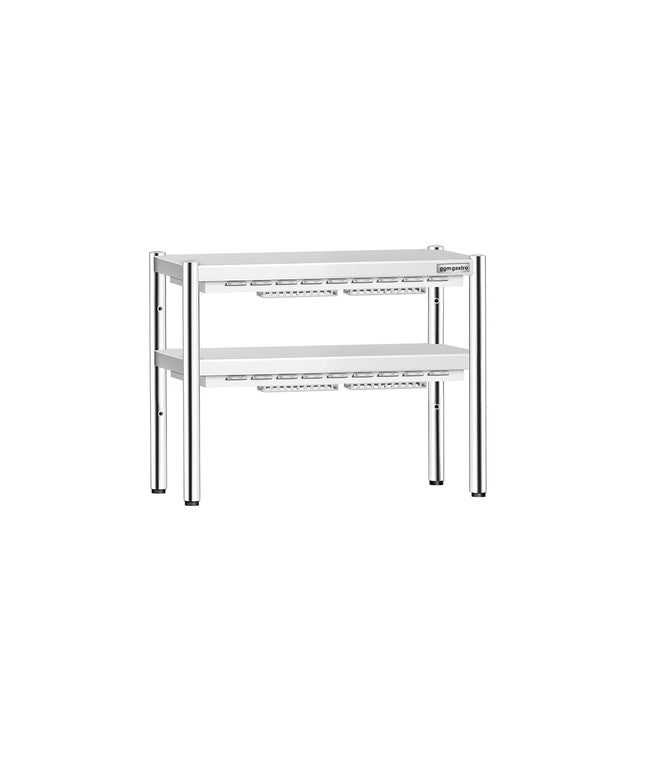 GGM Gastro Commercial Heated Gantry PREMIUM with 2 Ceramic Heaters - 800x370mm - 2x 700W - 2 Tier - height-adjustable