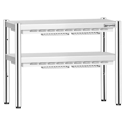 GGM Gastro Commercial Heated Gantry PREMIUM with 2 Ceramic Heaters - 800x370mm - 2x 700W - 2 Tier - height-adjustable