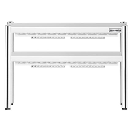 GGM Gastro Commercial Heated Gantry PREMIUM with 2 Ceramic Heaters - 800x370mm - 2x 700W - 2 Tier - height-adjustable