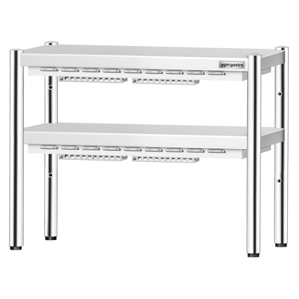 GGM Gastro Commercial Heated Gantry PREMIUM with 2 Ceramic Heaters - 800x370mm - 2x 700W - 2 Tier - height-adjustable