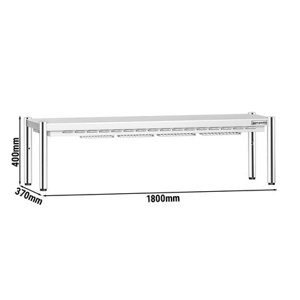 GGM Gastro Commercial Heated Gantry PREMIUM with Ceramic Heater - 1800x370mm - 1.4kW - Single Tier - height-adjustable