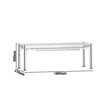 GGM Gastro Commercial Heated Gantry PREMIUM with Ceramic Heaters - 1400x370mm - 1.05kW - Single Tier - height-adjustable