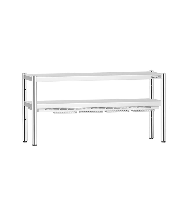 GGM Gastro Commercial Heated Gantry PREMIUM with Ceramic Heaters - 1600x370mm - 1.4kW - 2 Tier - height-adjustable