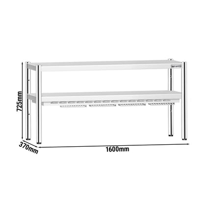 GGM Gastro Commercial Heated Gantry PREMIUM with Ceramic Heaters - 1600x370mm - 1.4kW - 2 Tier - height-adjustable