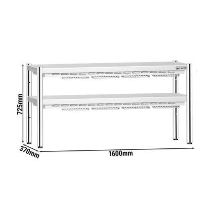 GGM Gastro Commercial Heated Gantry PREMIUM with Ceramic Heaters - 1600x370mm - 1.4kW - 2 Tier - height-adjustable