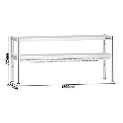 GGM Gastro Commercial Heated Gantry PREMIUM with Ceramic Heaters - 1800x370mm - 1.4kW - 2 Tier - height-adjustable