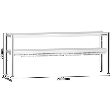 GGM Gastro Commercial Heated Gantry PREMIUM with Ceramic Heaters - 2000x370mm - 1.75kW - 2 Tier - height-adjustable