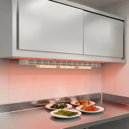 GGM Gastro Commercial Heated Gantry with 3 Ceramic Heaters - 1400x120mm - 1.05kW
