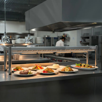 GGM Gastro Commercial Heated Gantry with 4 Ceramic Heaters - 1500x120mm - 1.4kW