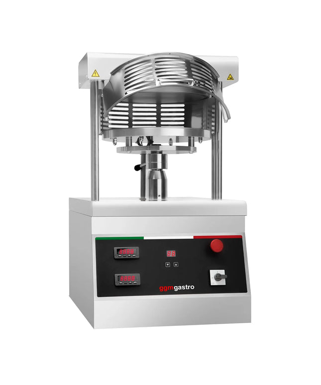GGM Gastro Commercial Heated Pizza Dough Press - for Pizza Bases Ø330mm (33 cm) - Dough 130-250g - 3-Phase