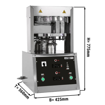 GGM Gastro Commercial Heated Pizza Dough Press - for Pizza Bases Ø330mm (33 cm) - Dough 100-270g - 3-Phase
