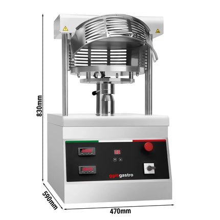 GGM Gastro Commercial Heated Pizza Dough Press - for Pizza Bases Ø330mm (33 cm) - Dough 130-250g - 3-Phase