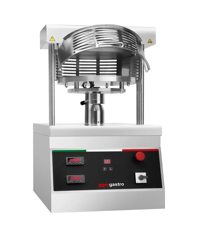 GGM Gastro Commercial Heated Pizza Dough Press - for Pizza Bases Ø450mm (45.7 cm) - Dough 250-500g - 3-Phase