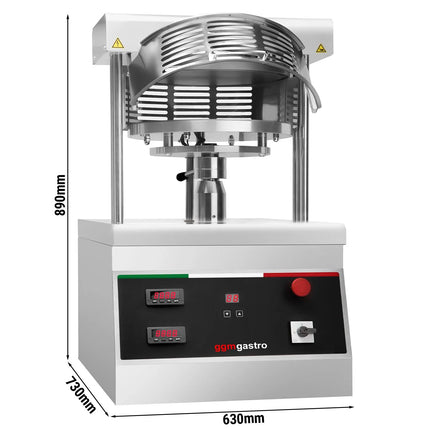 GGM Gastro Commercial Heated Pizza Dough Press - for Pizza Bases Ø450mm (45.7 cm) - Dough 250-500g - 3-Phase