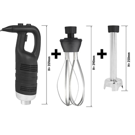 GGM Gastro Commercial Heavy Duty Stick Blender - with Detachable 250mm Shaft & Whisk Attachment - 650W - Variable Speed