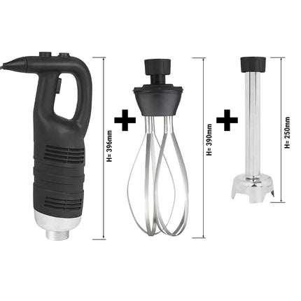 GGM Gastro Commercial Heavy Duty Stick Blender - with Detachable 250mm Shaft & Whisk Attachment - 850W - Variable Speed