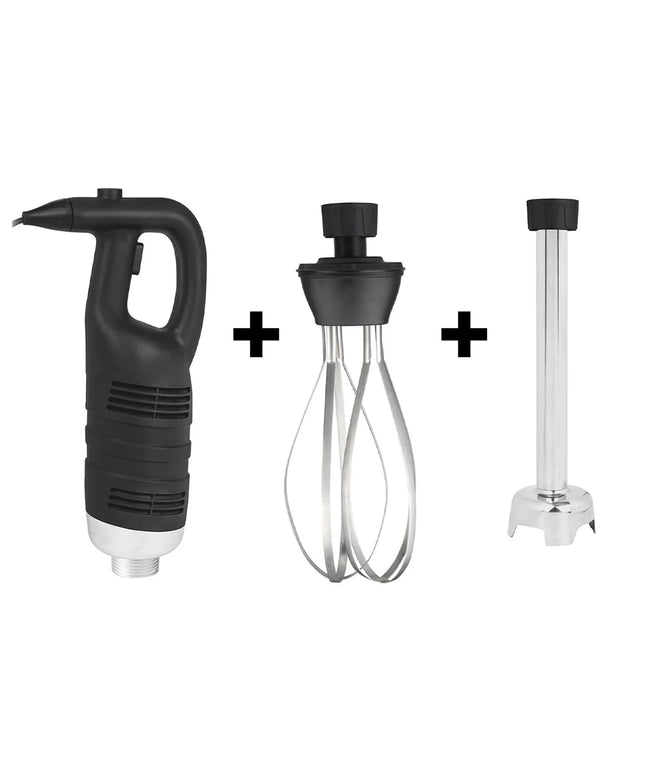 GGM Gastro Commercial Heavy Duty Stick Blender - with Detachable 300mm Shaft & Whisk Attachment - 650W - Single Speed