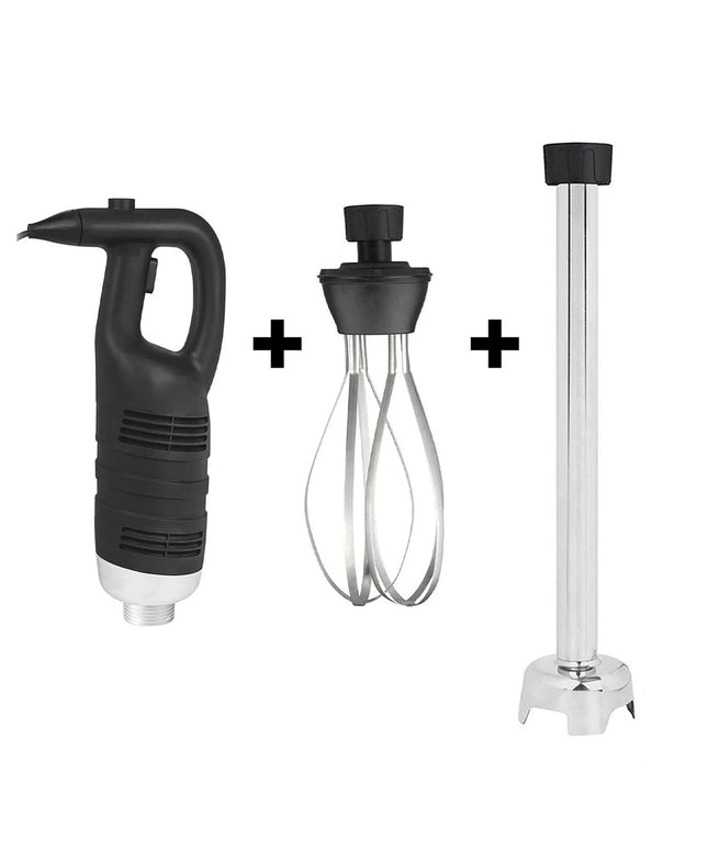 GGM Gastro Commercial Heavy Duty Stick Blender - with Detachable 500mm Shaft & Whisk Attachment - 650W - Single Speed